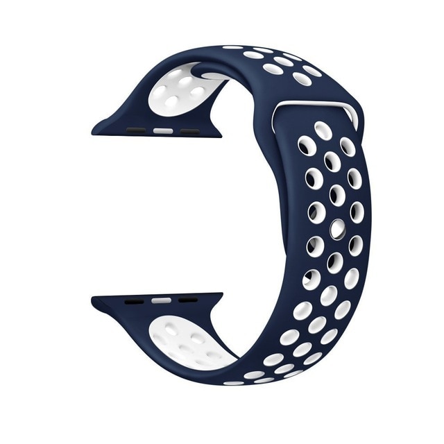 Silicone Λουράκι Apple Watch Series 1/Series 2/Series 3/Nike + 42mm (BLUE/WHITE) OEM